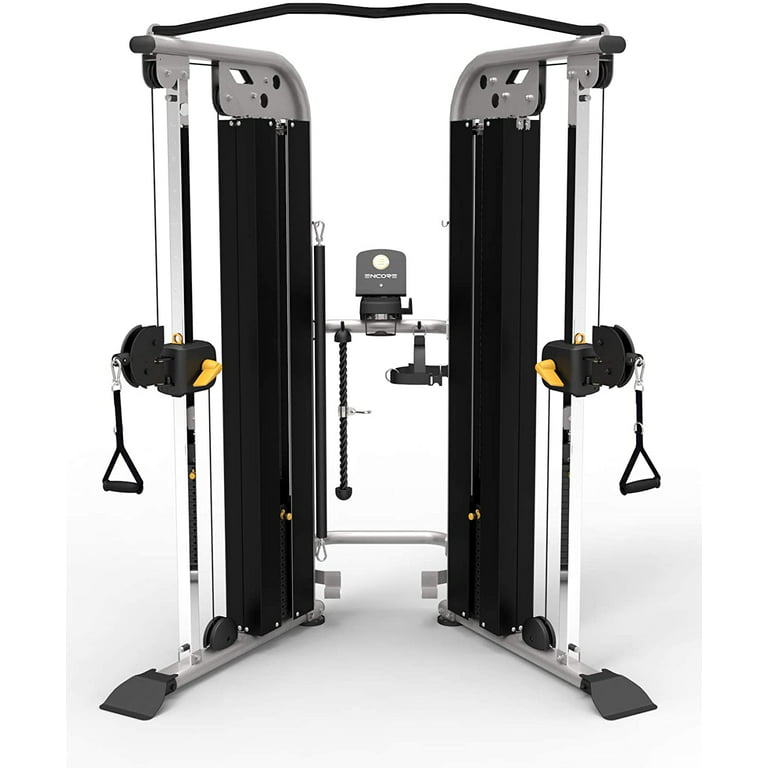 Encore ES9030 Functional Pulley System, Weight Trainer, Dual Weight Stacks,  Adjustable Home Gym Equipment, Weight Machine, Lifting for LAT Pull Down