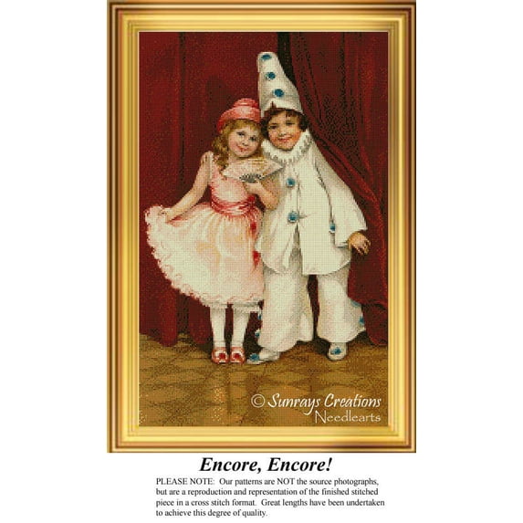 Encore, Encore, Vintage Counted Cross Stitch Pattern (Pattern Only, You Provide the Floss and Fabric)