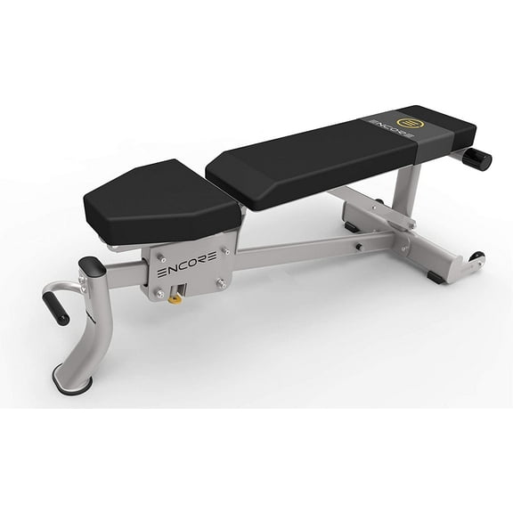 Encore Flat Incline Decline Adjustable Utility Weight Bench, Solid Construction, Easily Adjustable for Exercise Bench, Weight Lifting, Dumbbell, Training, Home Gym