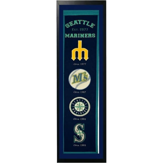 Encore Select 109-47 Seattle Mariners Logo History Felt Banner - 14 x 37 in.