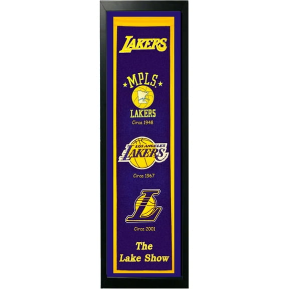 Los Angeles Lakers Logo History Felt Banner 14 x 37