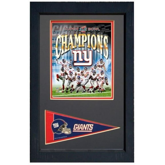 Encore Select NY World Champions Photograph with Team Pennant in a 12 x 18 in. Deluxe Photograph Frame