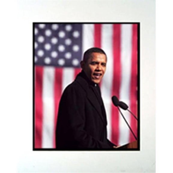 Encore Select m2-IB01507 Barack Obama Speech Photograph in a Mat - 11 x 14 in.
