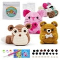 thumbnail image 1 of Encounter 3-Pack Beginner Crochet Kit for Animal Amigurumi, Complete Starter Set with Yarn and Video Tutorials, 1 of 12