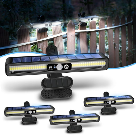 Encounter Clip On Solar Motion Lights Outdoor Waterproof, 6 Pack Fence Lights Outside with 36 LEDs, 6000K, Portable Solar Powered Security Light for Fence Garage Camping