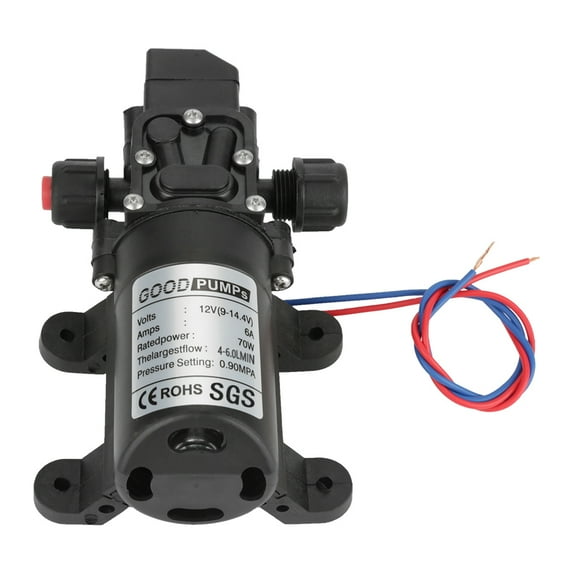 Encounter High Pressure Self Priming Water Pump, 12V DC 70W Diaphragm Pump with Automatic Pressure Switch