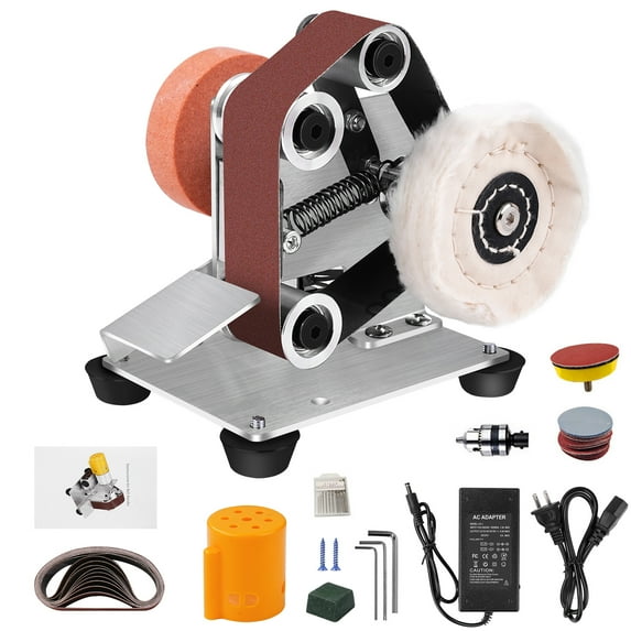 Encounter Mini Belt Sander Kit, 7-Speed Benchtop Grinder and Polisher for Knife Making and DIY Projects