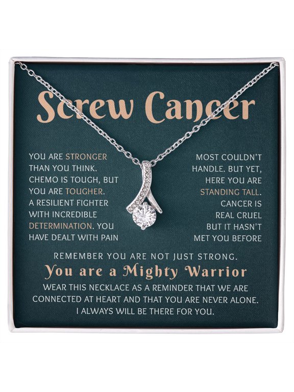 Encouragement Women Cancer Survivor Inspirational Sympathy Cheer Up Necklace A Meaningful Necklace Perfect For Anniversaries Birthdays Valentine Version 214, White Alluring Necklace