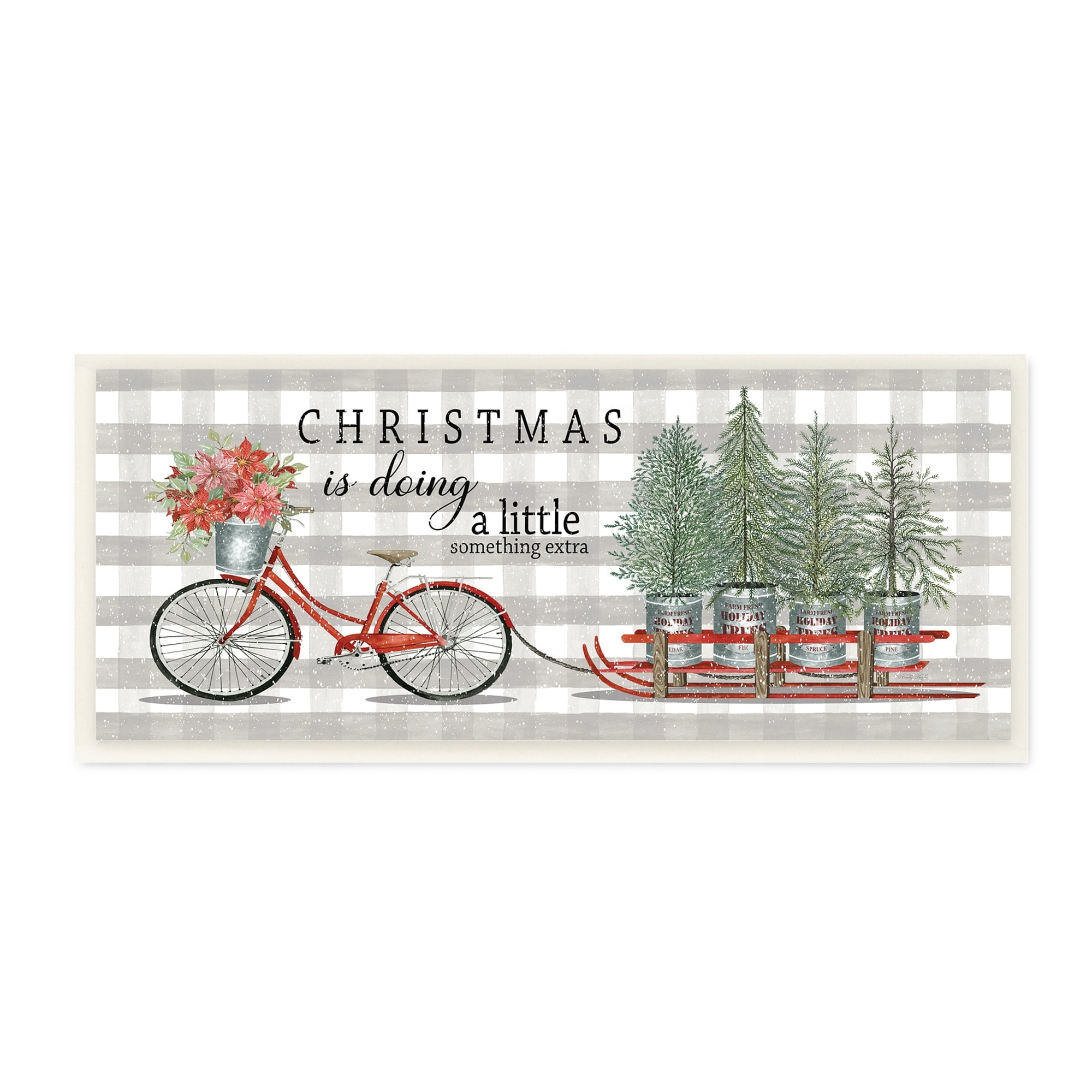 Encouraging Christmas Giving Quote Bicycle & Tree Sled Inspirational Graphic Art Unframed Art Print Wall Art
