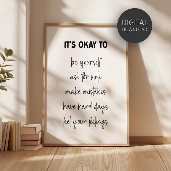 Encouraging Classroom Poster, Motivational Wall Art For Middle School Decor, It'S Okay To Ask For Help Poster For Students Home Decor, 24x36 UNFRAMED