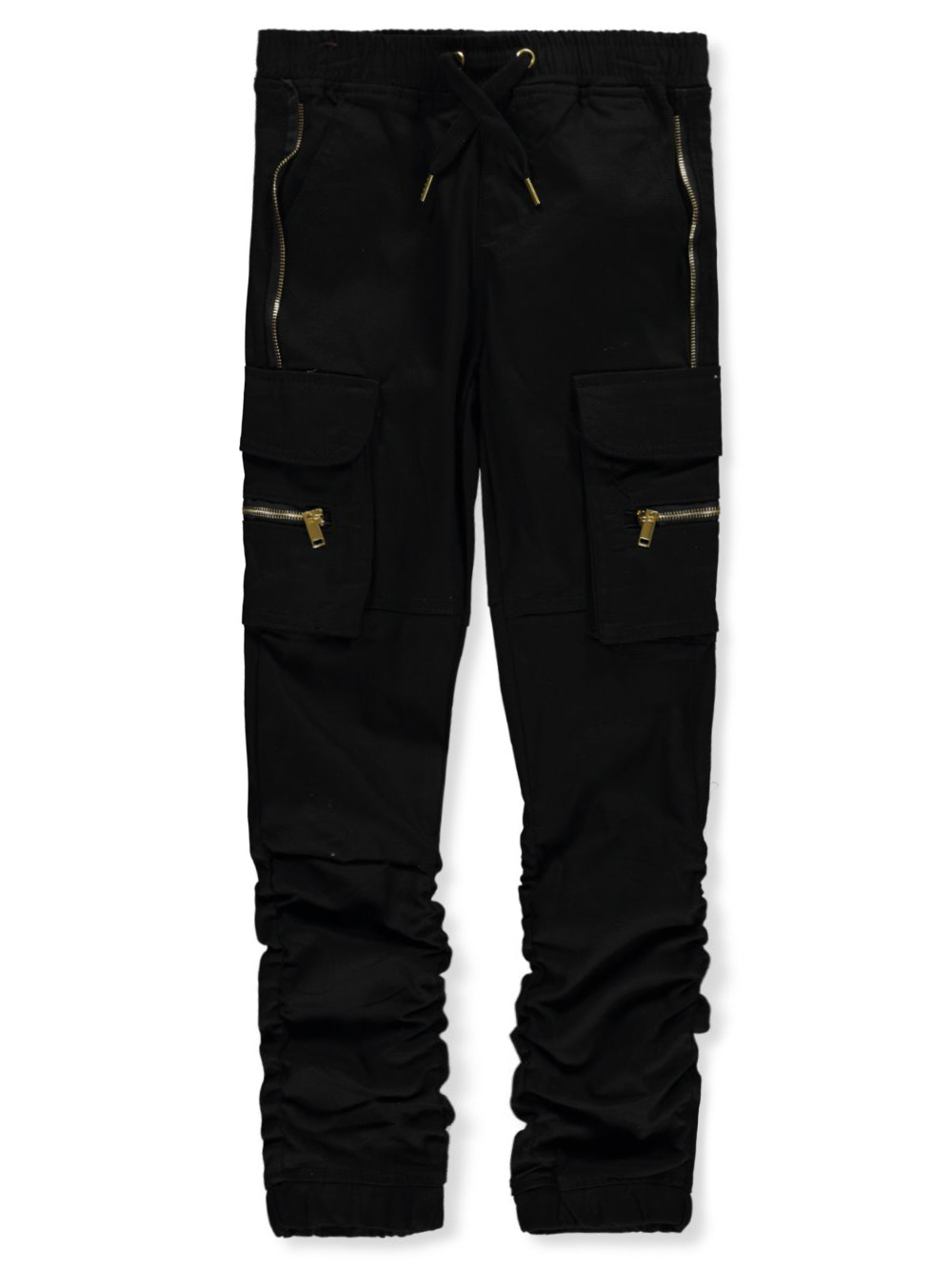 Encrypted Boys' Canvas Cargo Joggers black, 8 (Big Boys)