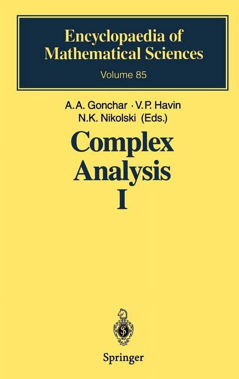 Encyclopaedia of Mathematical Sciences Complex Analysis I: Entire and ...
