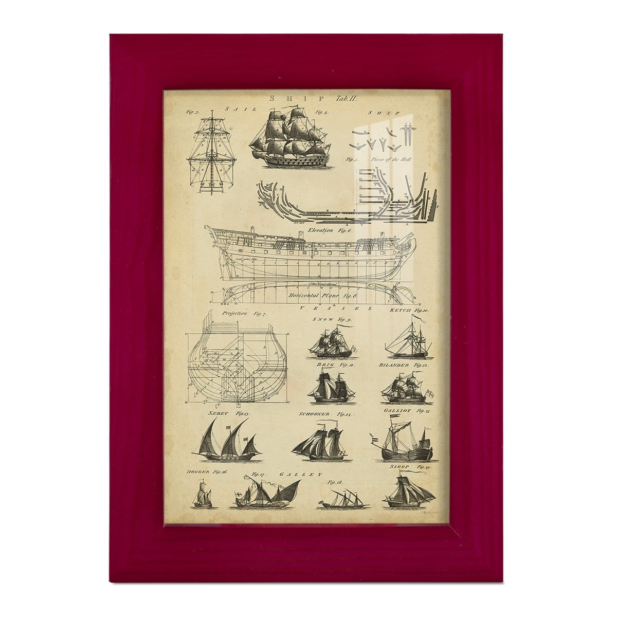 Encyclopediae I -Framed Print w/glass-Cherry Red