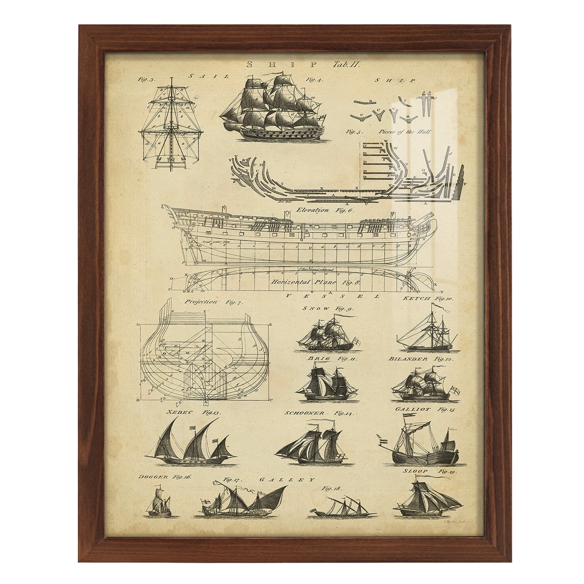 Encyclopediae I -Framed Print w/glass-Chestnut