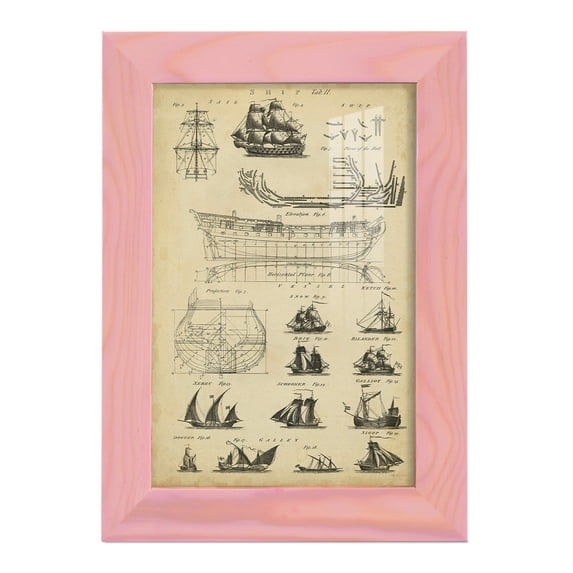 Encyclopediae I -Framed Print w/glass-Sunset Pink