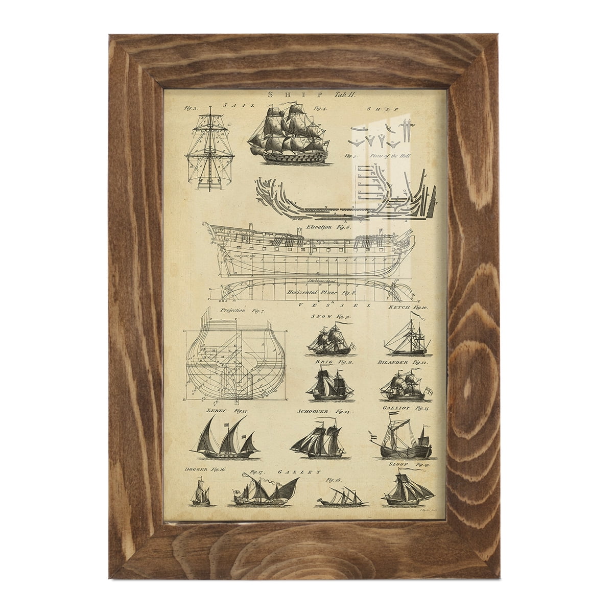Encyclopediae I -Framed Print w/glass-Walnut