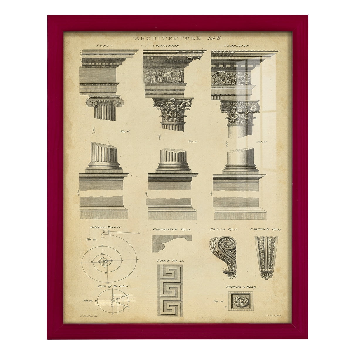 Encyclopediae III -Framed Print w/glass-Cherry Red