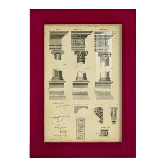 Encyclopediae III -Framed Print w/glass-Cherry Red
