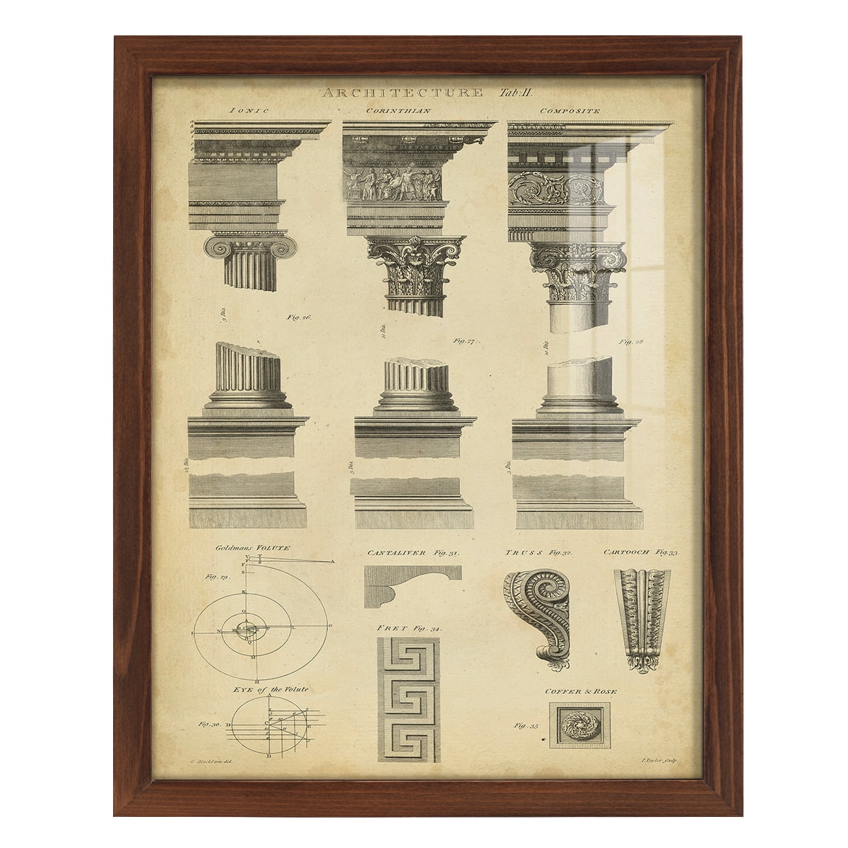 Encyclopediae III -Framed Print w/glass-Chestnut