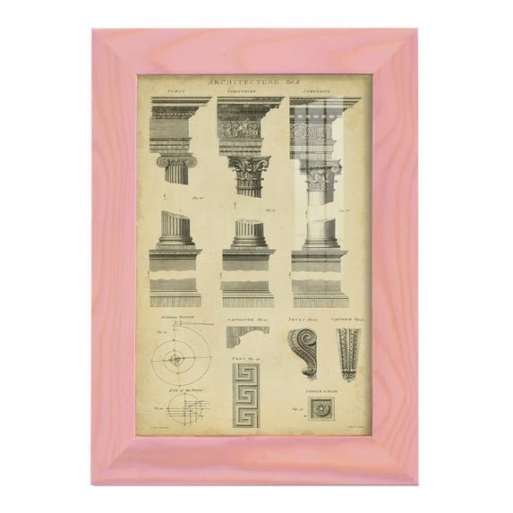 Encyclopediae III -Framed Print w/glass-Sunset Pink