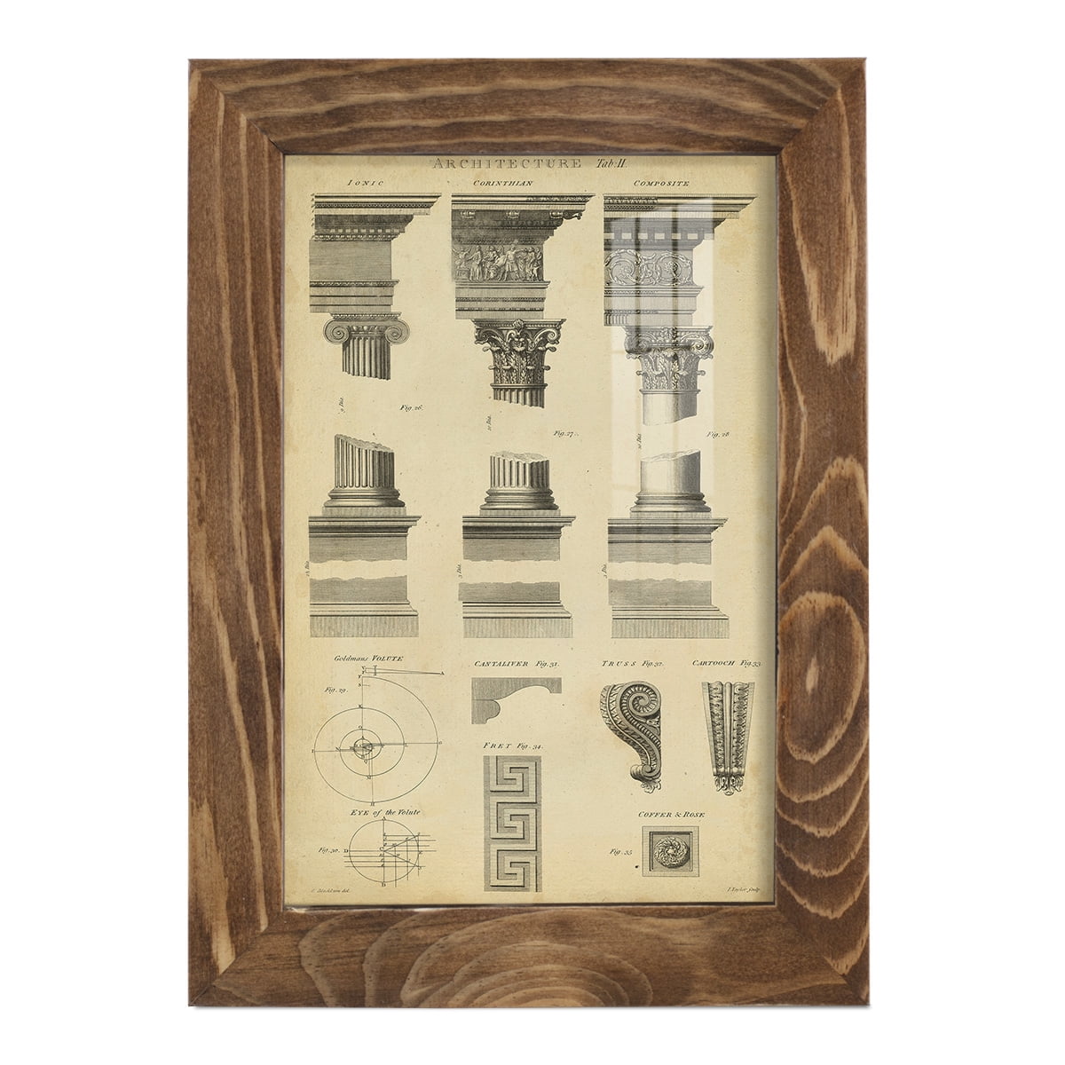 Encyclopediae III -Framed Print w/glass-Walnut