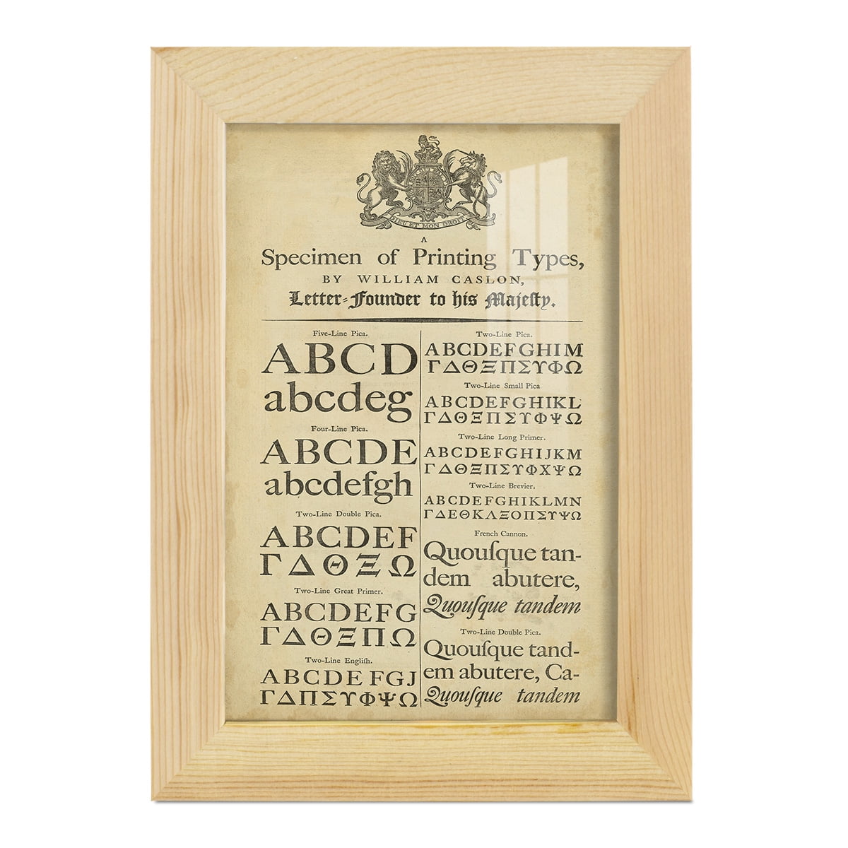 Encyclopediae VI -Framed Print w/glass-Natural Wood