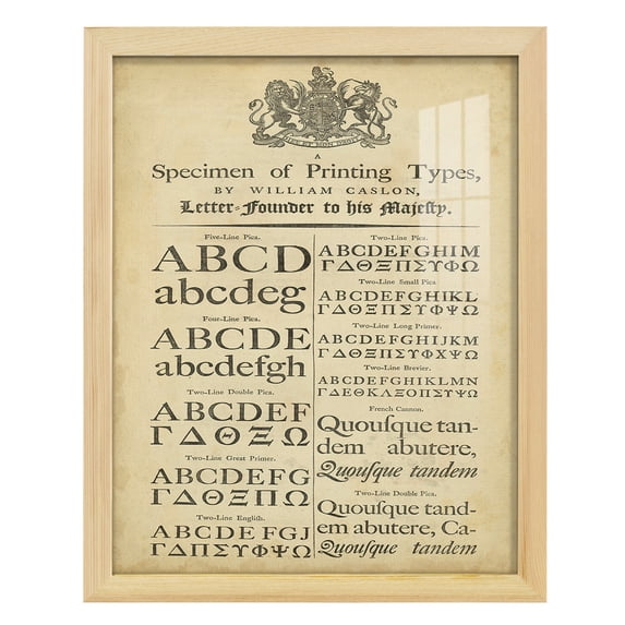 Encyclopediae VI -Framed Print w/glass-Natural Wood