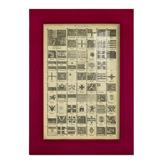 Encyclopediae VII -Framed Print w/glass-Cherry Red