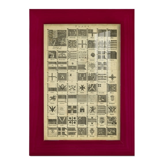 Encyclopediae VII -Framed Print w/glass-Cherry Red