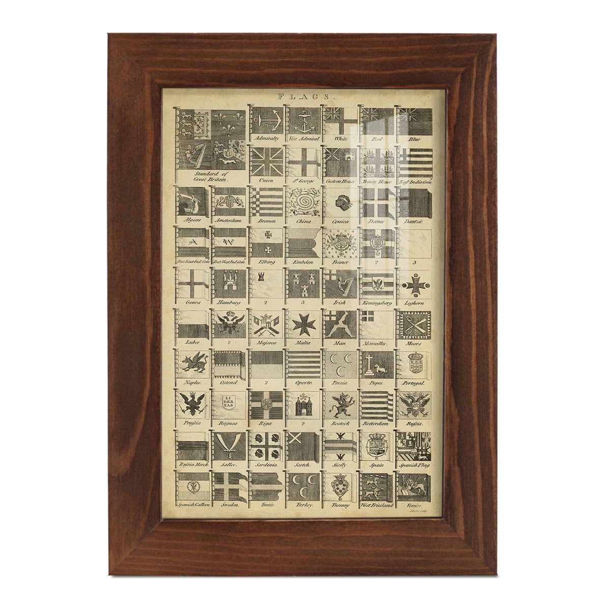 Encyclopediae VII -Framed Print w/glass-Chestnut