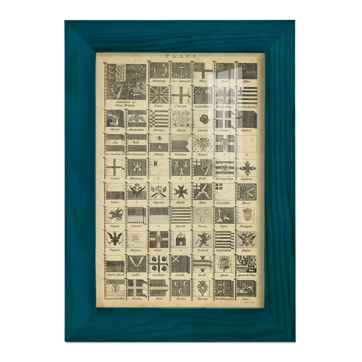 Framed Pine Encyclopedia Print 15.5
