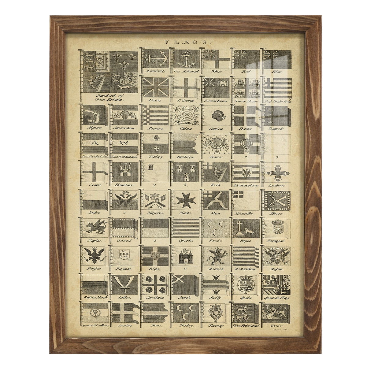 Encyclopediae VII -Framed Print w/glass-Walnut