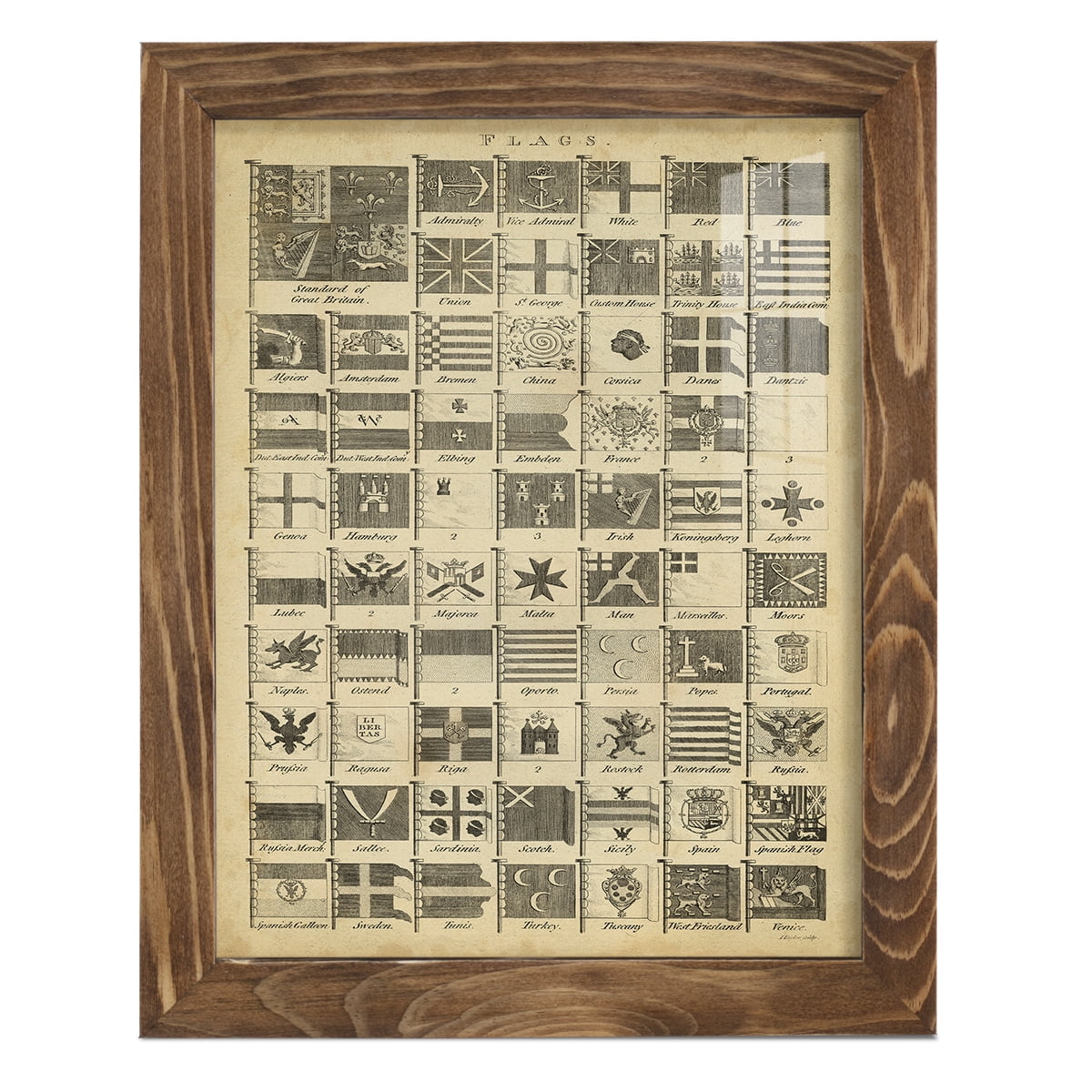 Encyclopediae VII -Framed Print w/glass-Walnut