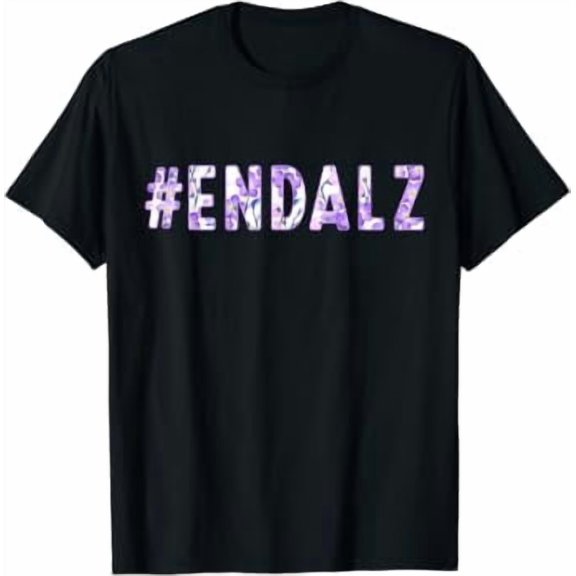 End Alz Alzheimer's Awareness Purple Butterfly Flower Floral T-Shirt, Unisex T-Shirt