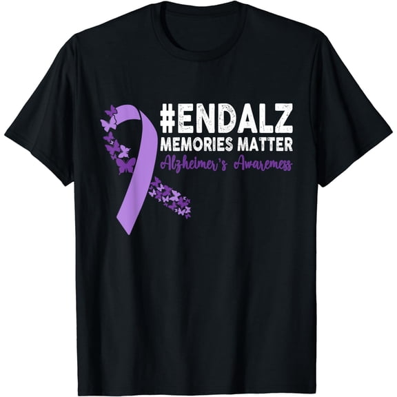 End Alz Alzheimers Awareness Purple Ribbon End Alzheimers T-Shirt
