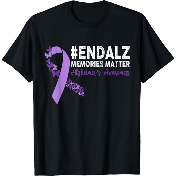 End Alz Alzheimers Awareness Purple Ribbon End Alzheimers T-Shirt