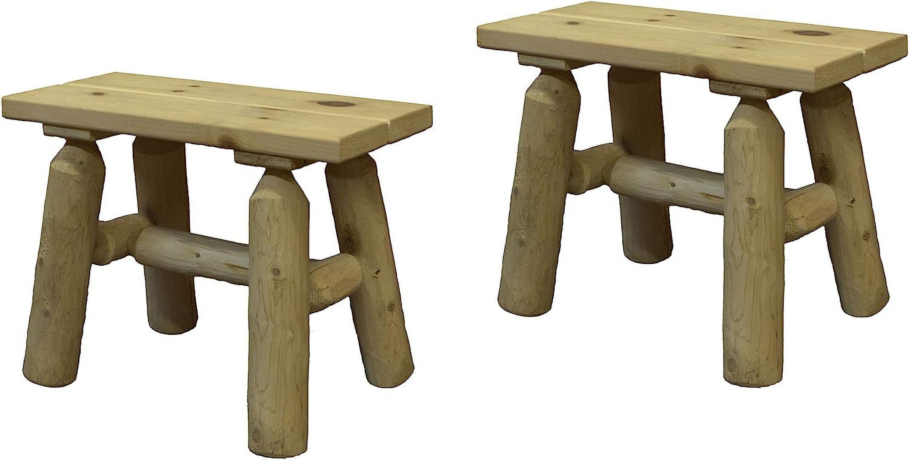 Natural Cedar and Pine Outdoor End Bench, 23"