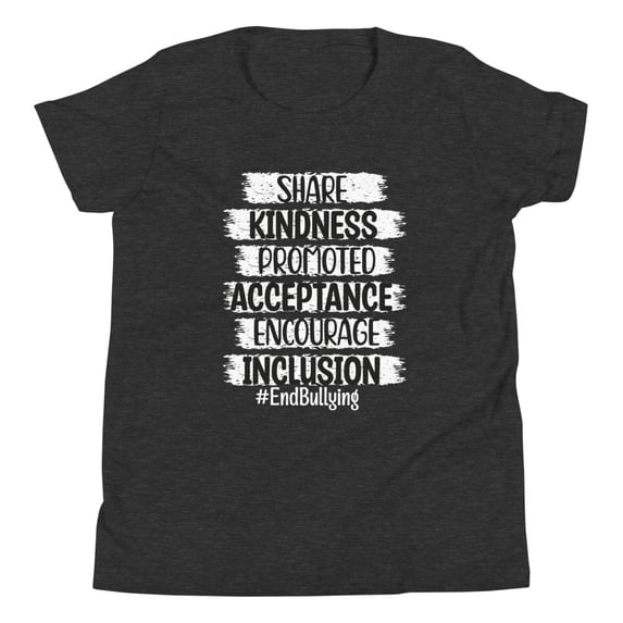 End Bullying Limited Classic Youth T-Shirt (Dark Grey Heather, S)