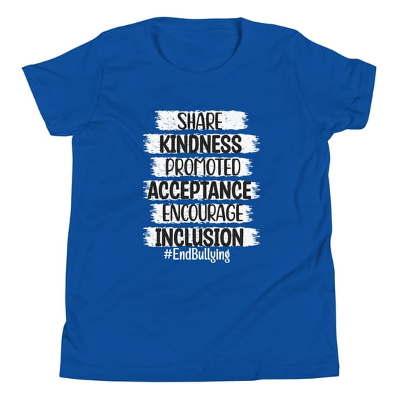 End Bullying Limited Classic Youth T-Shirt (True Royal, S)