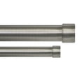 thumbnail image 1 of Lumino 1" and 5/8" Plated Pewter Cap Adjustable Double Curtain Rod Set, 42"-120", 1 of 5