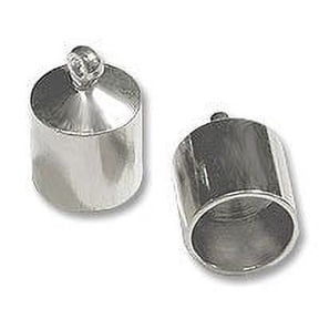 End Cap with Loop 6mm Silver Color (Package of 2)