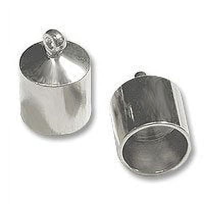 End Cap with Loop 6mm Silver Color (Package of 2)