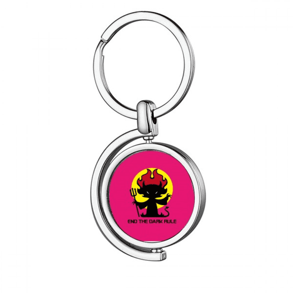 End Dark Rules Art Deco Fashion Rotating Keychain Metal Keyring Holder