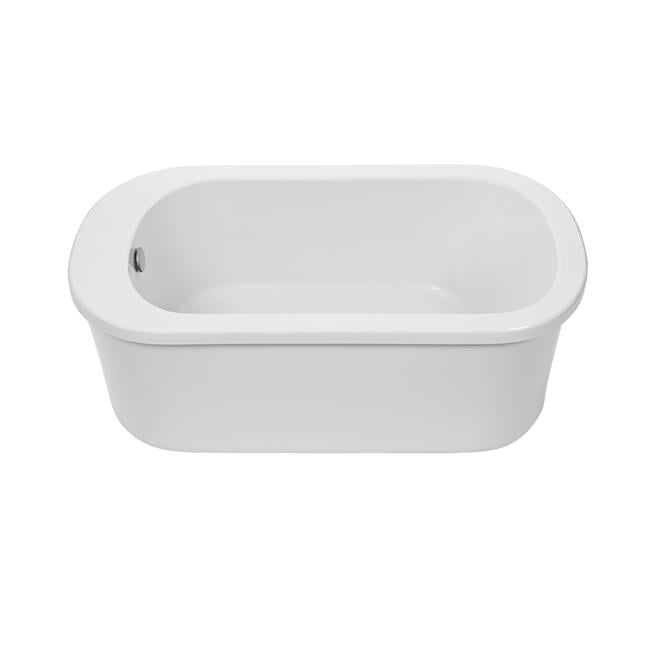 End Drain Freestanding Soaking Bathtub, White