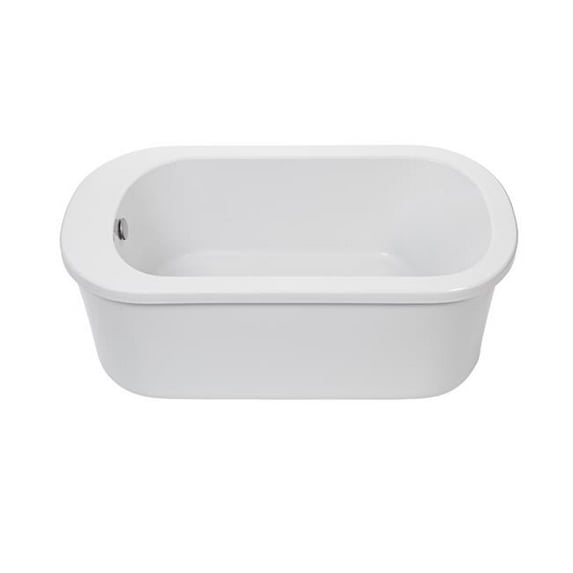 End Drain Freestanding Soaking Bathtub, White