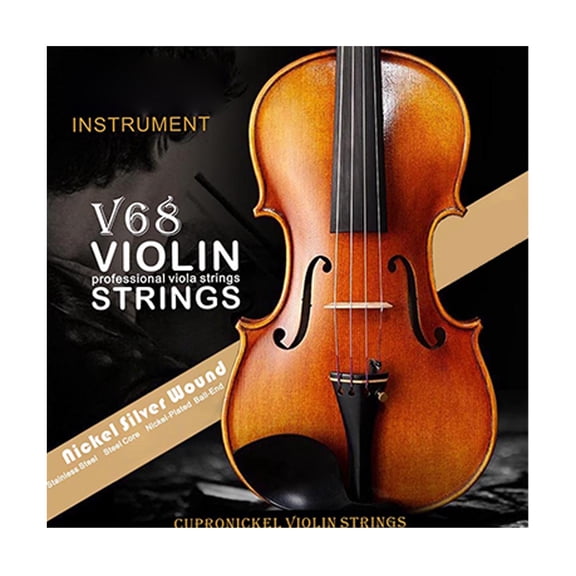 End Full Universal Full Set E-A-D-G Violin Fiddle String Strings Steel Core -silver Wound with -plated Ball End for 4/4 3/4 1/2 1/4 Violins