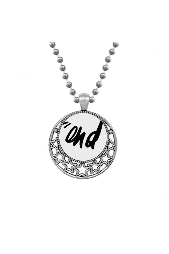 End Funny Quote Handwrite Style Necklaces Pendant Retro Moon Stars Jewelry