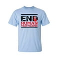 thumbnail image 1 of End Human Trafficking Hand Print Unisex Adult Short Sleeve T-shirt-Light Blue-medium, 1 of 4