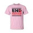 thumbnail image 1 of End Human Trafficking Hand Print Unisex Adult Short Sleeve T-shirt-Light Pink-small, 1 of 4