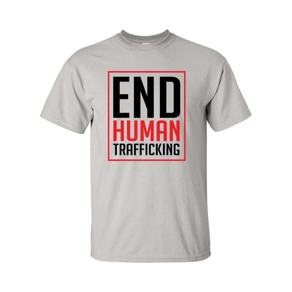 End Human Trafficking Unisex Adult Short Sleeve T-shirt-Ice Grey-large